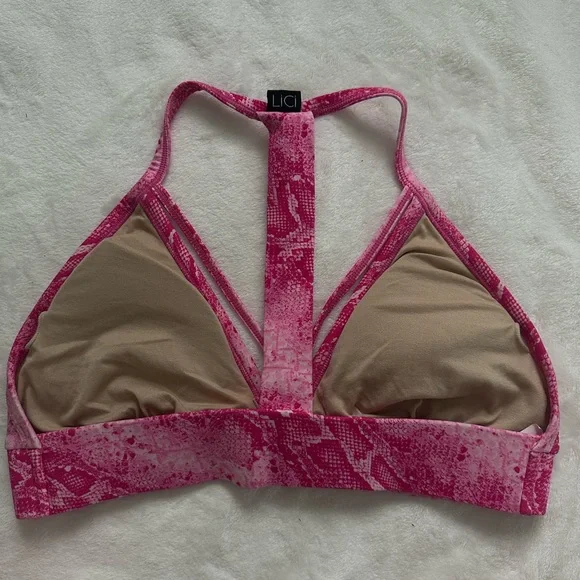 Pink Snake Print Women's Bralette - Picture 2 of 4